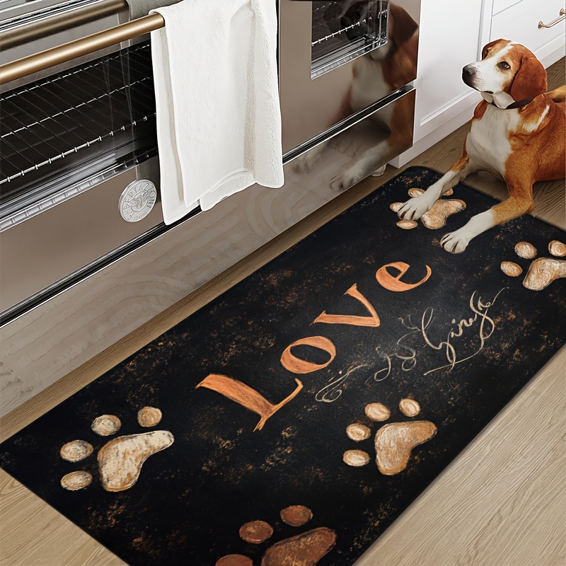 Cat Dog Paw Print Pattern Kitc - Commercial Kitchen Floor recension och pris