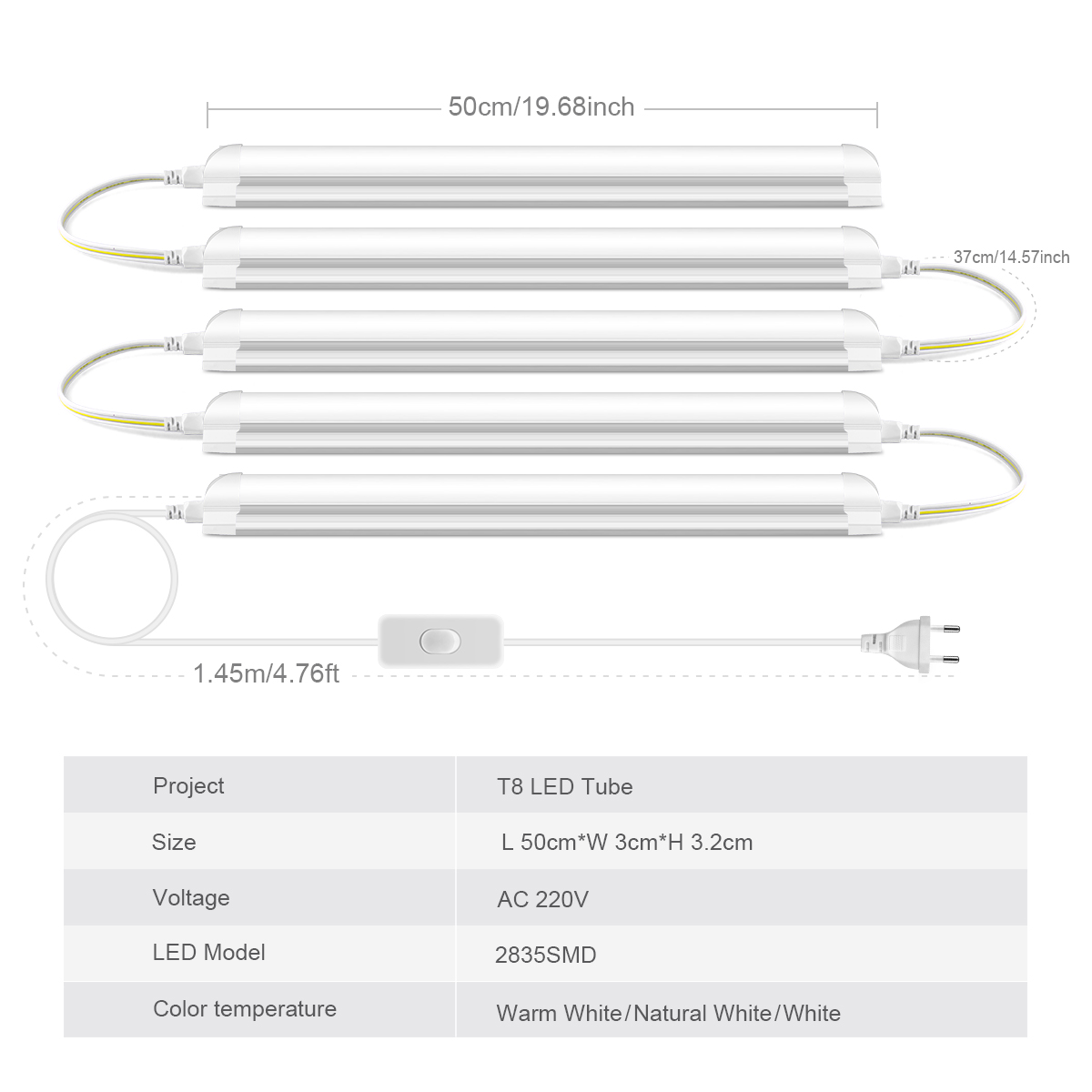 AC220V EU Plug T8 LED Tube Lig - Commercial Kitchen Youtube recension och pris