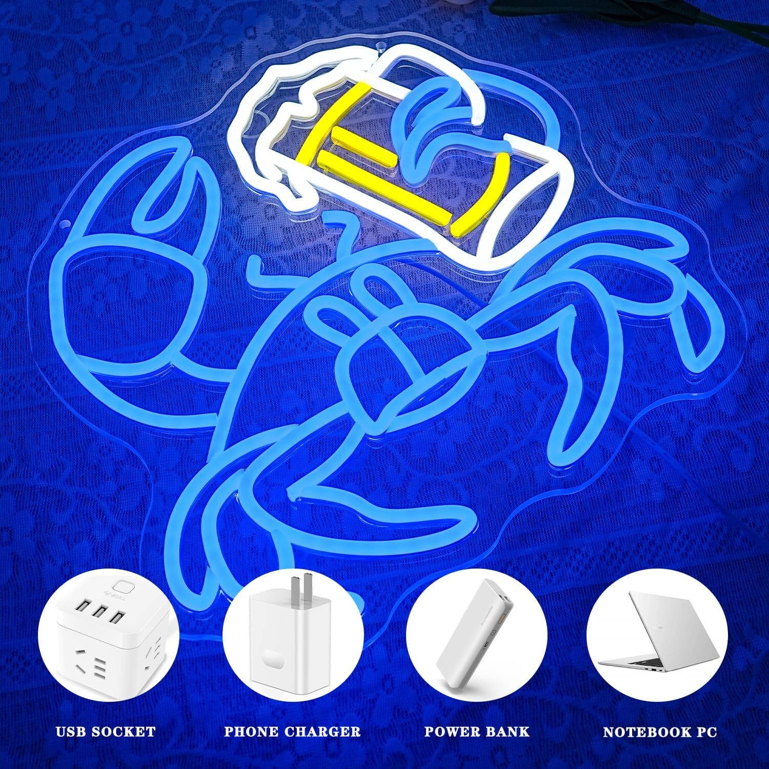 Crab Beer LED Neon Sign USB Po - Commercial Kitchen Youtube recension och pris