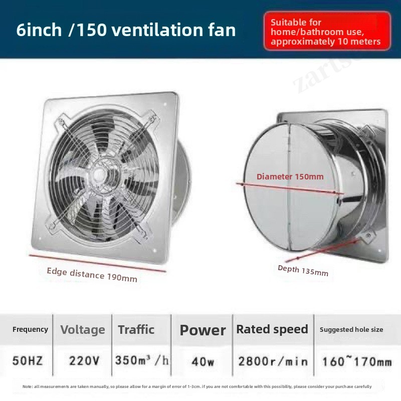 6''8''10'' Booster Fan Extract - Commercial Kitchen Exhaust Fan recension och pris